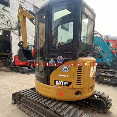 Sí, puede inspeccionar una máquina pequeña mini excavadora usada CAT 303 3000 KG peso de la máquina