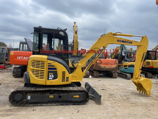 El 90% de la excavadora usada de Komatsu gratis de envío 5 toneladas de máquina mini de rastreo hidráulico PC55MR