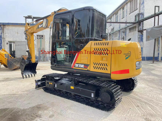 Fuerte potencia y estabilidad hidráulica Excavadora utilizada Sany SY75C para trabajos pesados