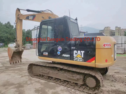 Máquina de construcción de excavadoras de rastreador Cat 312D2 usada con válvula hidráulica original